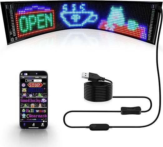 LETRERO LED PANTALLA FLEXIBLE RGB CONTROL BLUETOOTH